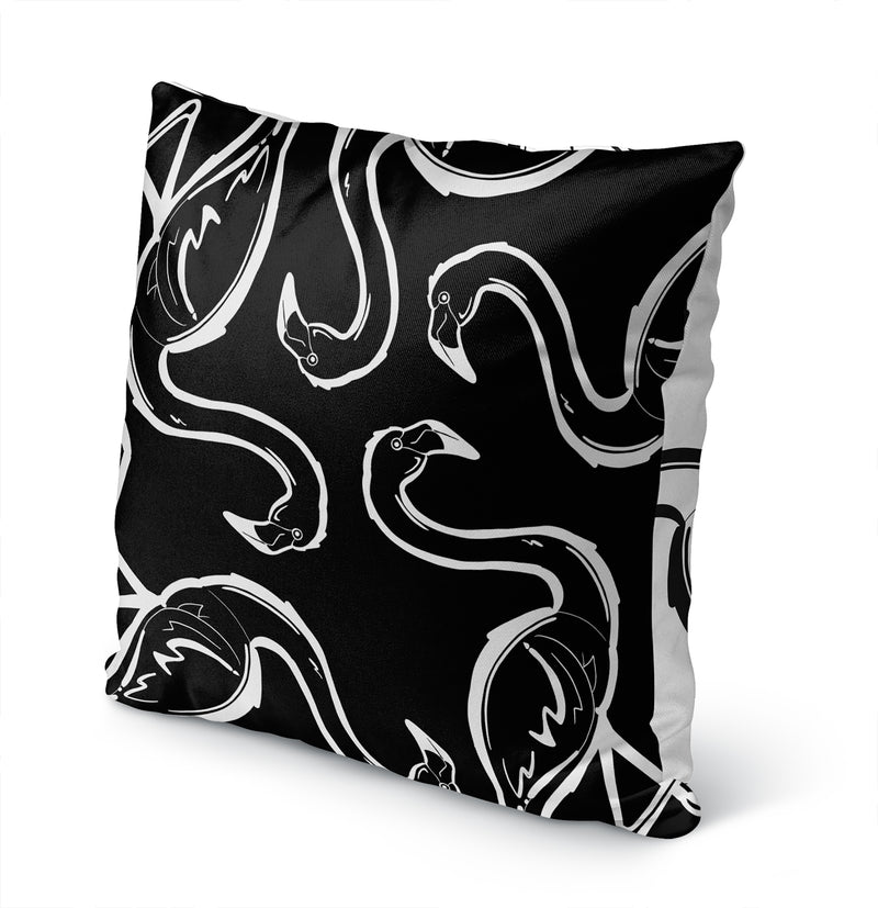 FLAMINGO MINGLE BLACK Outdoor Pillow By Kavka Designs
