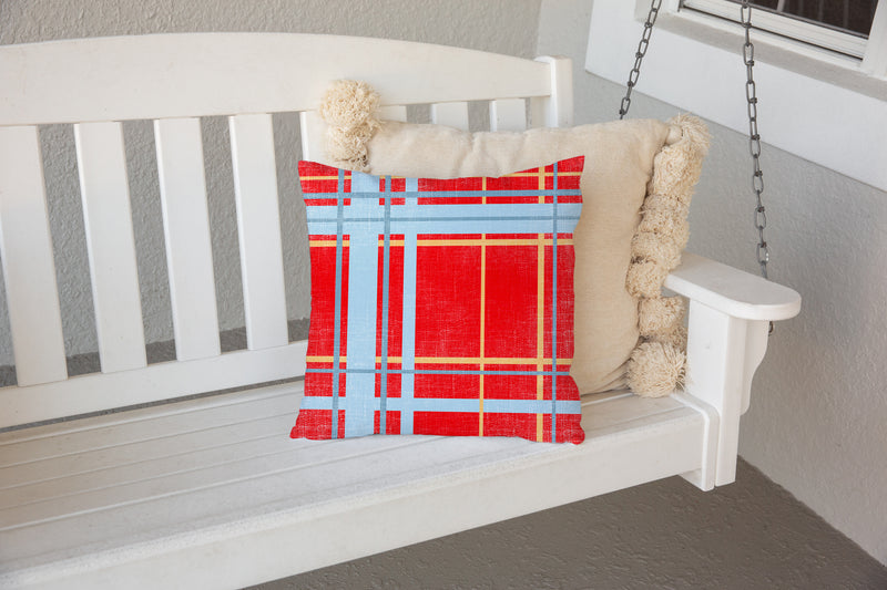 PREPPY PLAID Outdoor Pillow By Kavka Designs