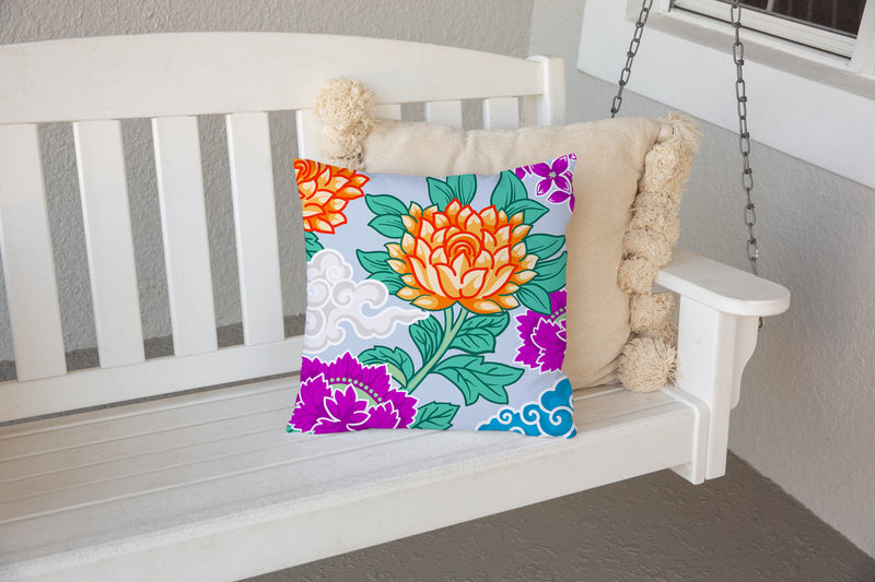 TIBETAN FLORAL Outdoor Pillow By Kavka Designs