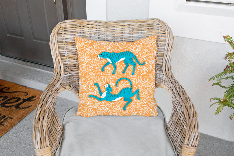 TREKKING TIGER Outdoor Pillow By Kavka Designs
