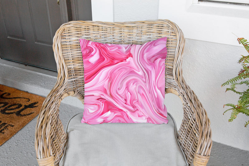 PINK MARBLE Outdoor Pillow By Terri Ellis