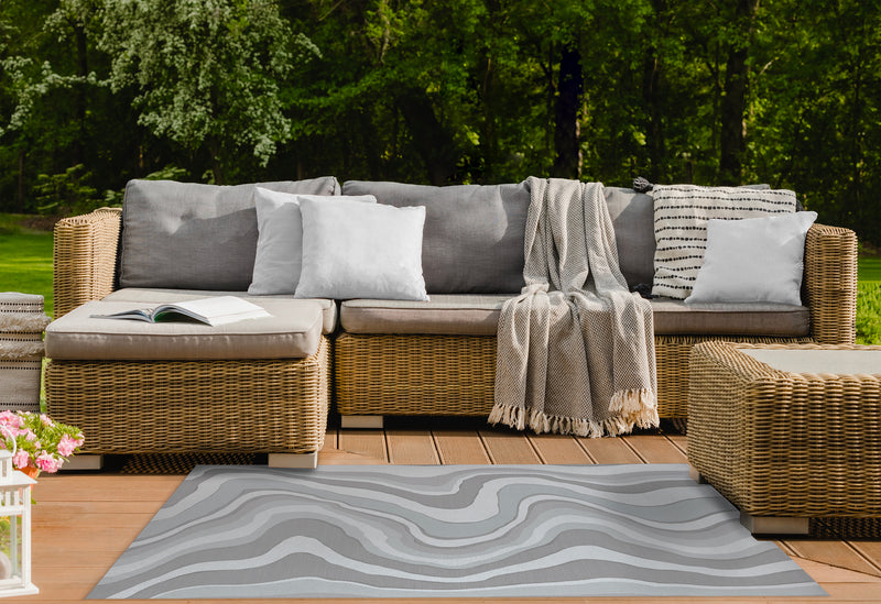 FLOW GREY Outdoor Rug By Kavka Designs