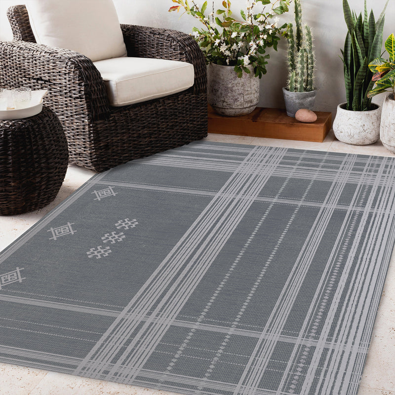 ZINA SLATE Outdoor Rug By Kavka Designs