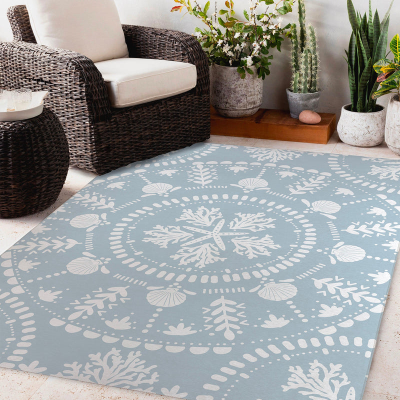 COASTAL MANDELA Outdoor Rug By Kavka Designs