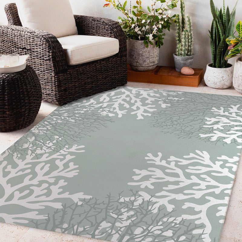 CORAL LIGHT GREEN Outdoor Rug By Kavka Designs