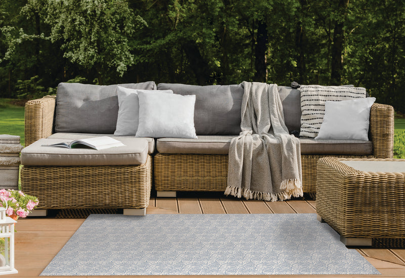 IN THE MEADOW DENIM BLUE Outdoor Rug By Kavka Designs