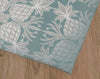 WELCOME PINEAPPLE BLUE Outdoor Rug By Kavka Designs