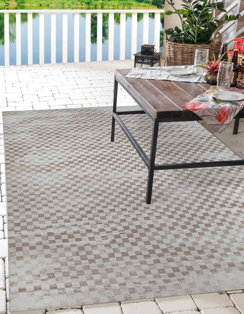 DISTRESSED CHECK Outdoor Rug By Kavka Designs