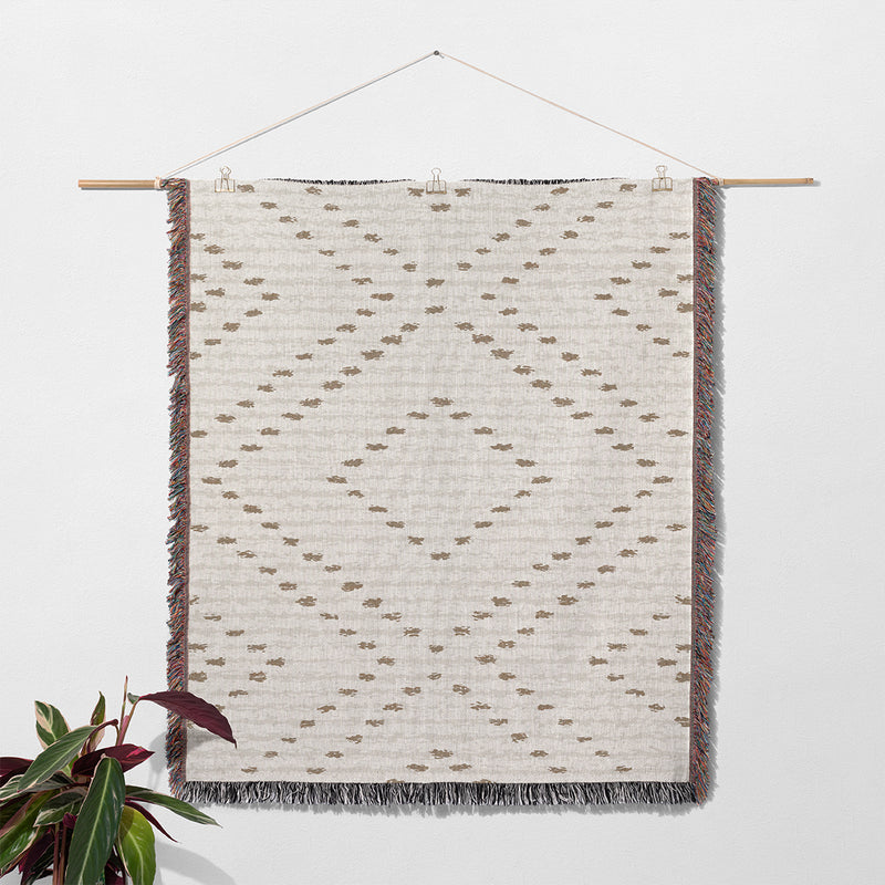 PARSON WHITE & BROWN Woven Throw Blanket with Fringe By Kavka Designs