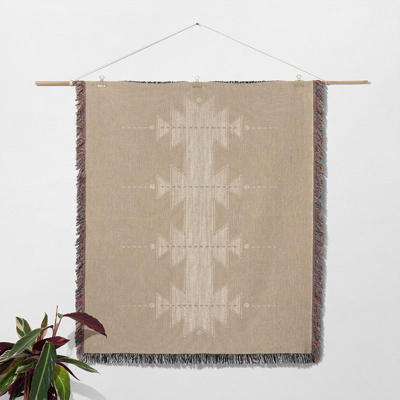 MESA CHAMOIS Woven Throw Blanket with Fringe By Kavka Designs