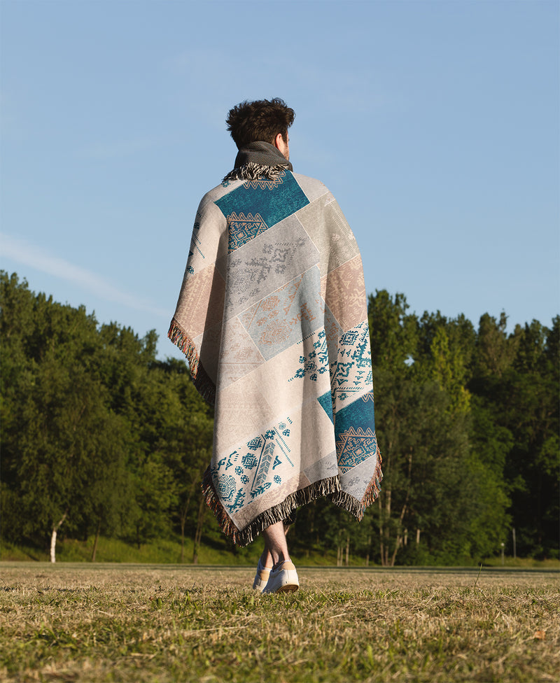PATCH Woven Throw Blanket with Fringe By Kavka Designs