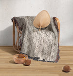 DISTRESSED WROUGHT IRON Woven Throw Blanket with Fringe By Kavka Designs