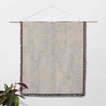 MYSTIC TILE IVORY Woven Throw Blanket with Fringe By Kavka Designs