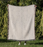 MYSTIC TILE IVORY Woven Throw Blanket with Fringe By Kavka Designs