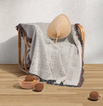 NAHLI GREY Woven Throw Blanket with Fringe By Kavka Designs