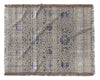 SUZANI DISTRESSED BEIGE & BLUE Woven Throw Blanket with Fringe By Marina Gutierrez